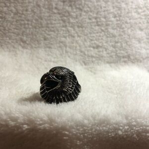 Sterling silver men’s screaming eagle biker ring